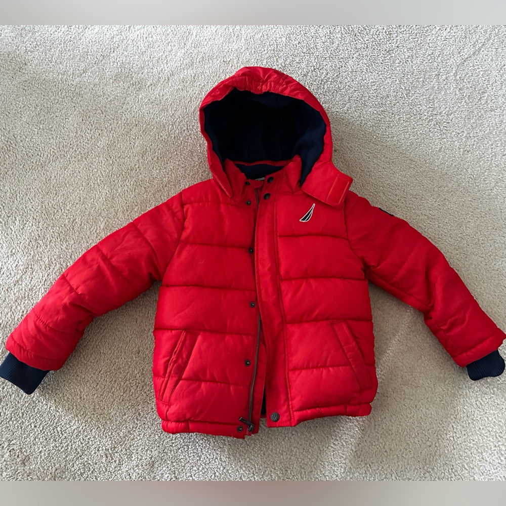 Nautica Bright Red Kids Puffer Jacket